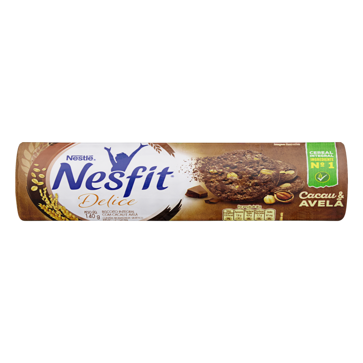 Biscoito Delice Sabor Cacau E Avelã Nesfit 140G