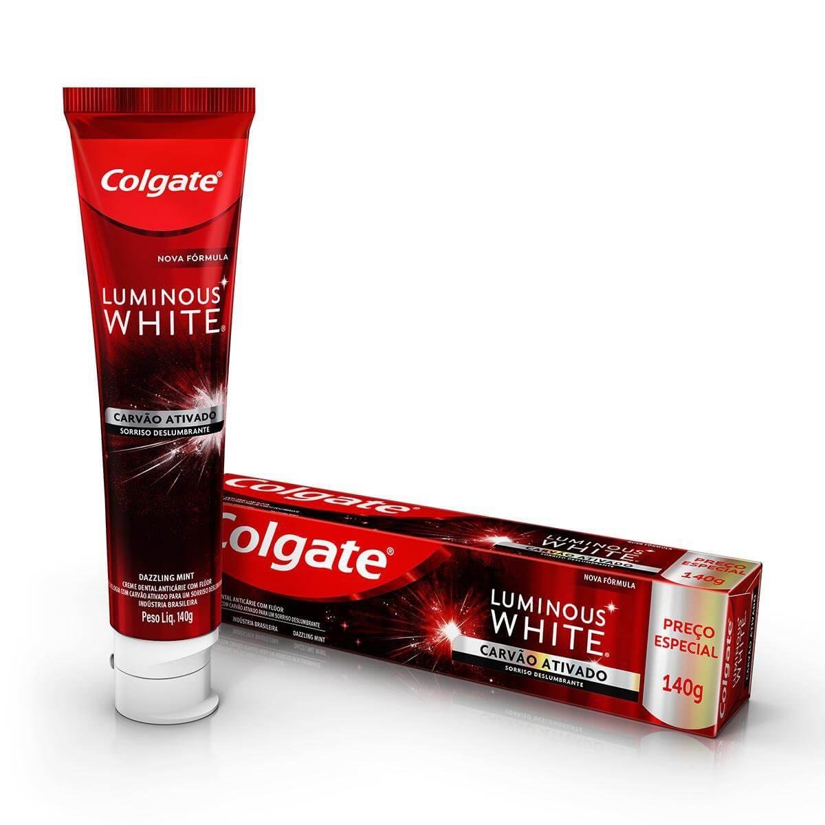 Creme Dental Colgate Luminous White Carvão Ativado 140G