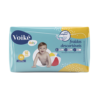 Fralda Infantil Voiké Baby Xg Pacote 16Un