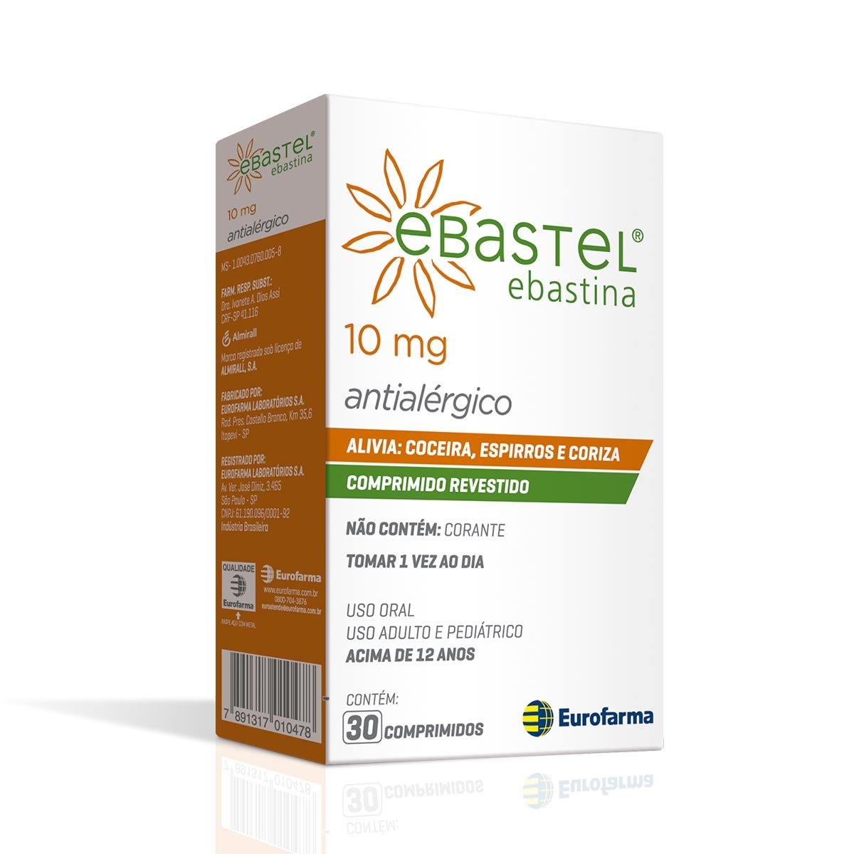 Ebastel 10Mg Caixa Com 30 Comprimidos Revestidos