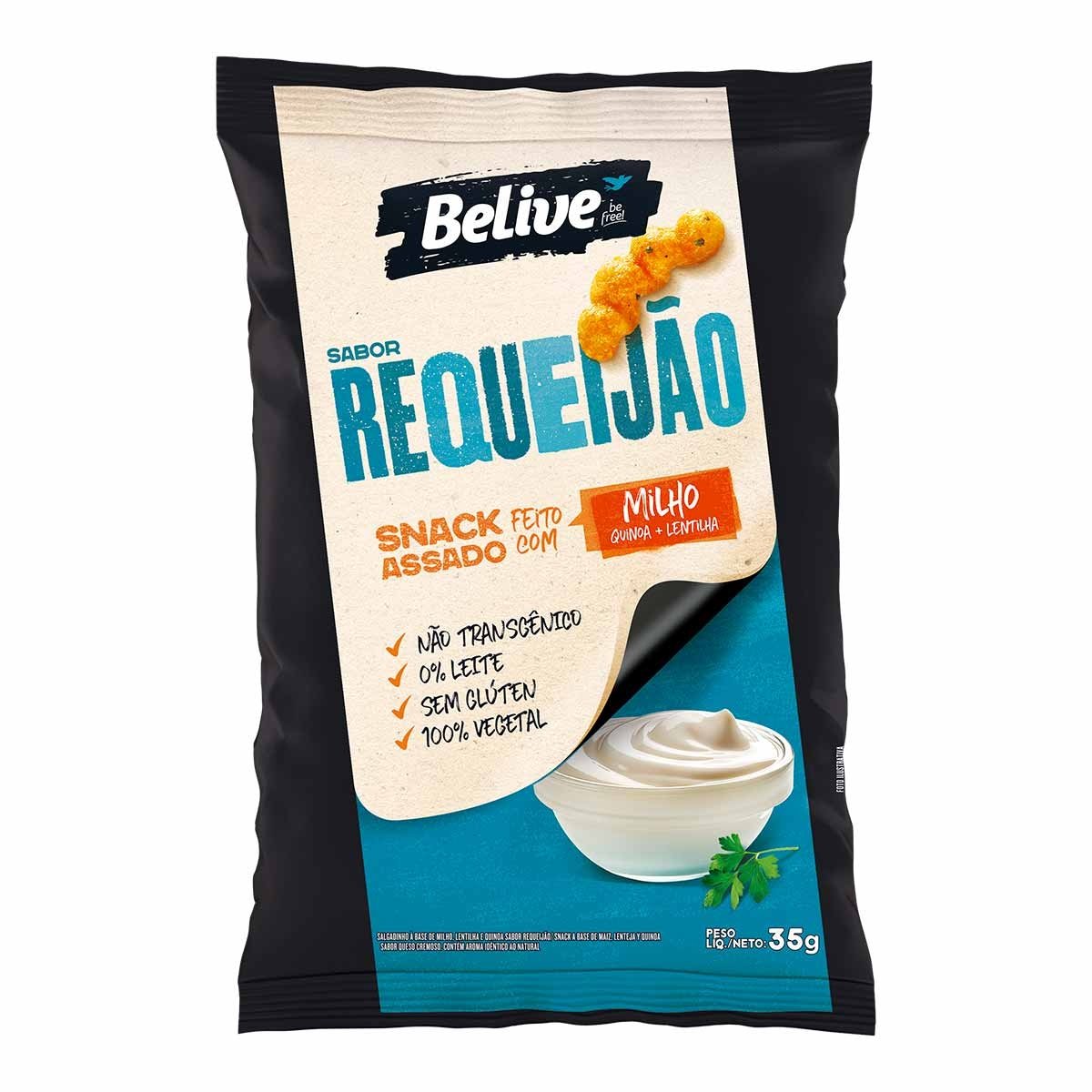 Salgadinho Belive Snack Requeijão sem Glúten 35g