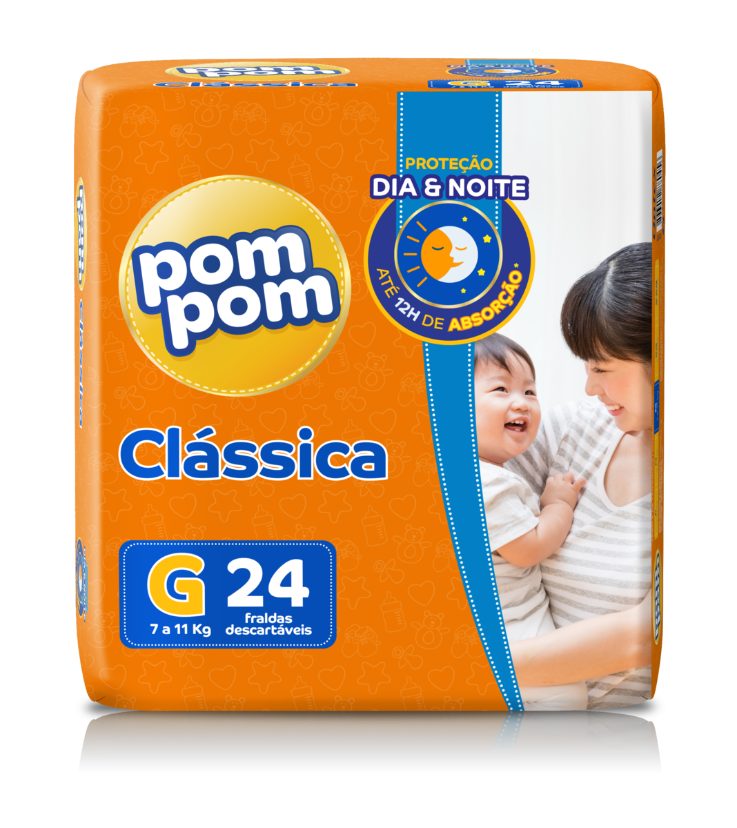 Fralda Pompom Clássica G Jumbo Pacote De 24unidades