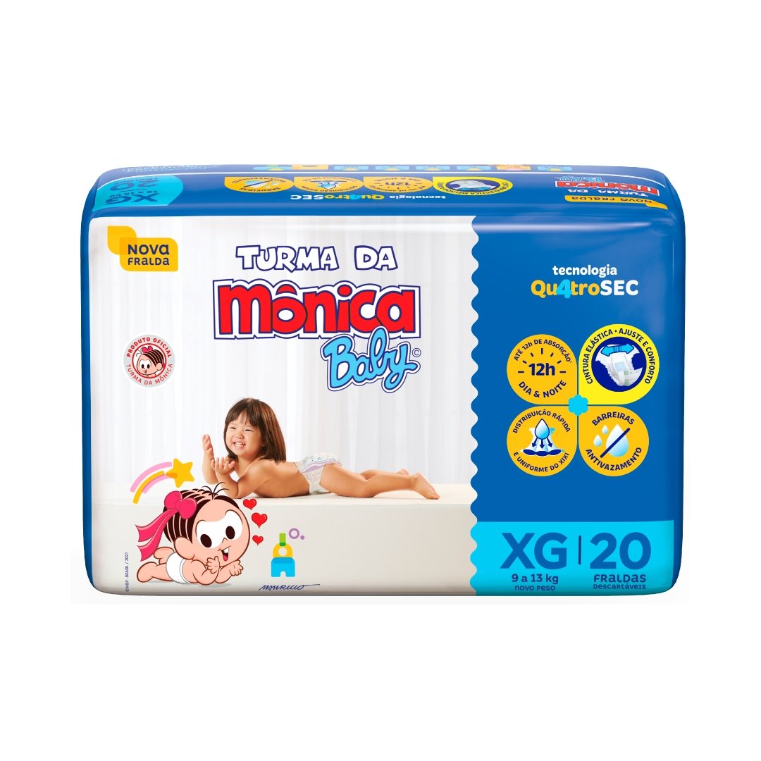 Fralda Turma da Mônica Baby XG - 20 Unidades