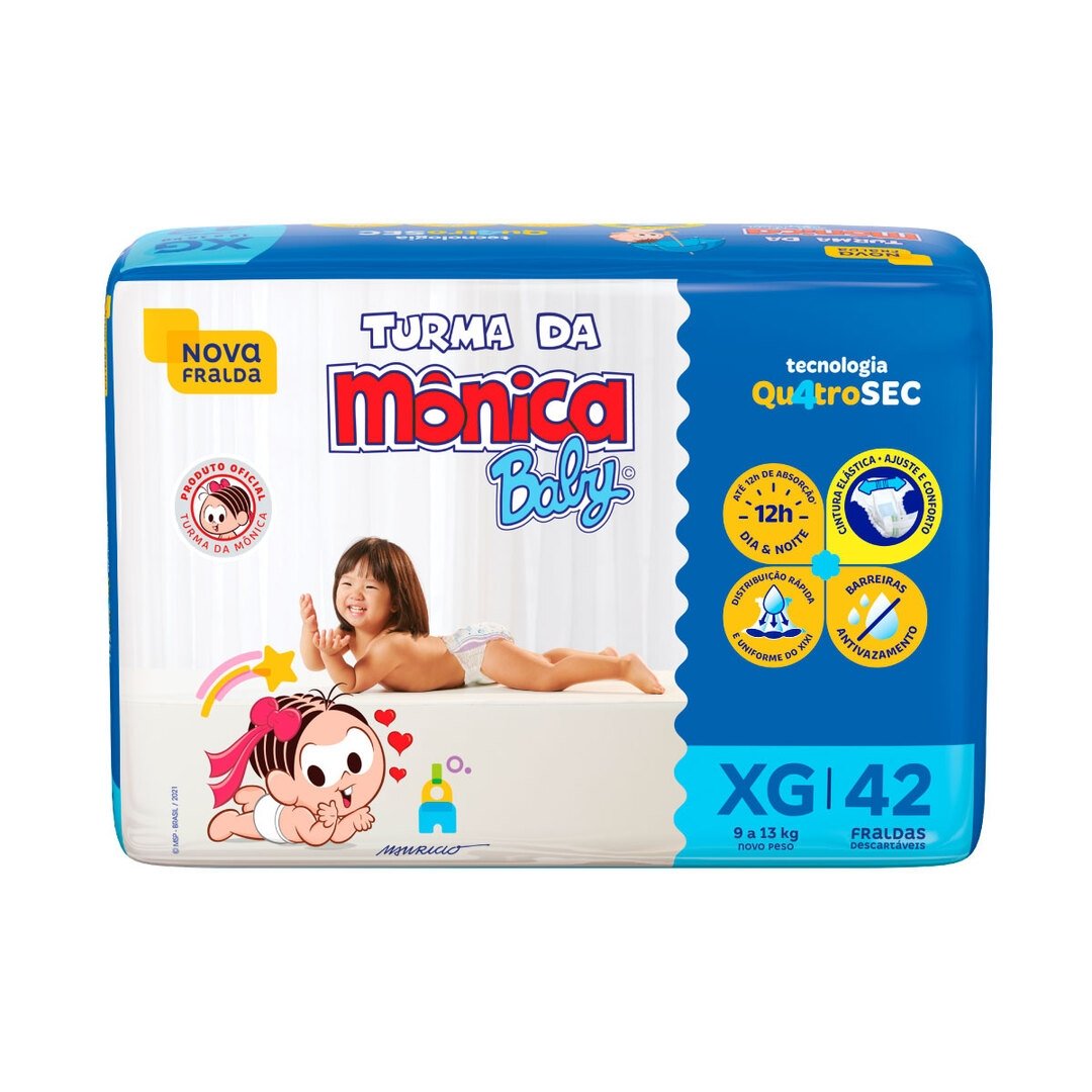 Fralda Turma da Mônica Baby XG - 42 Unidades
