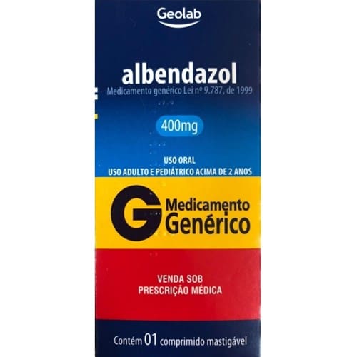 Albendazol 400Mg Geolab Caixa Com 1 Comprimidos Mastigável