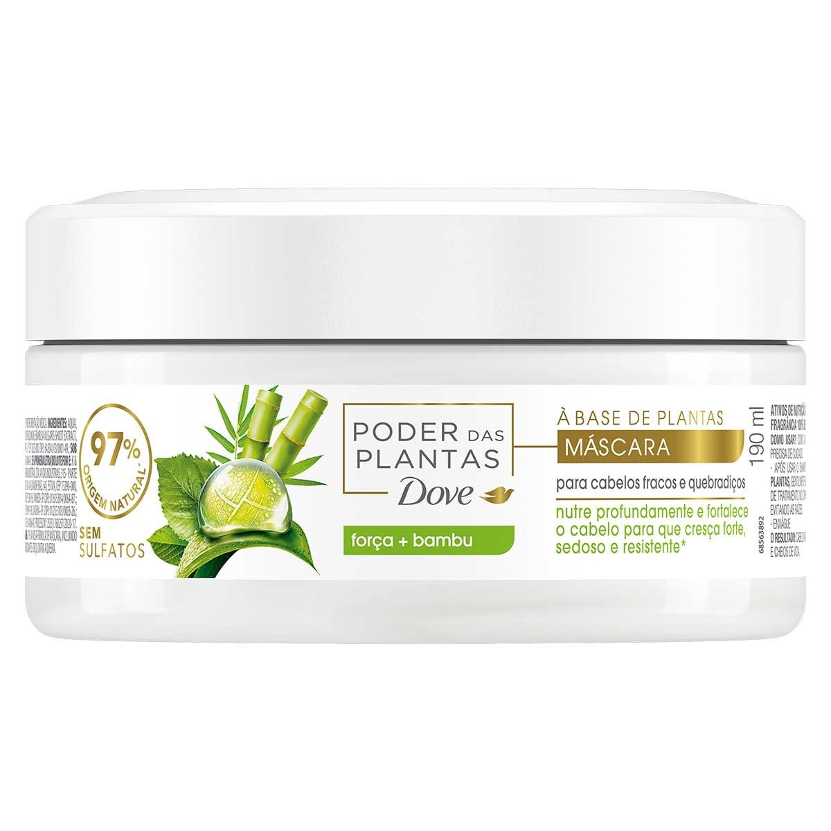 Máscara Capilar Dove Poder da Plantas Força + Bambu 190ml