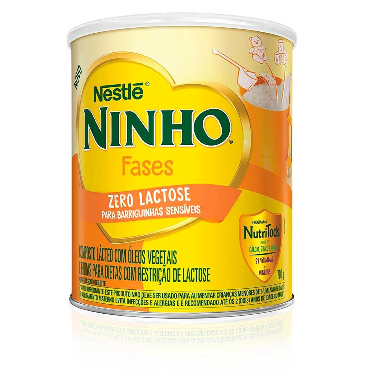 Composto Lácteo Zero Lactose Fases Ninho 700G