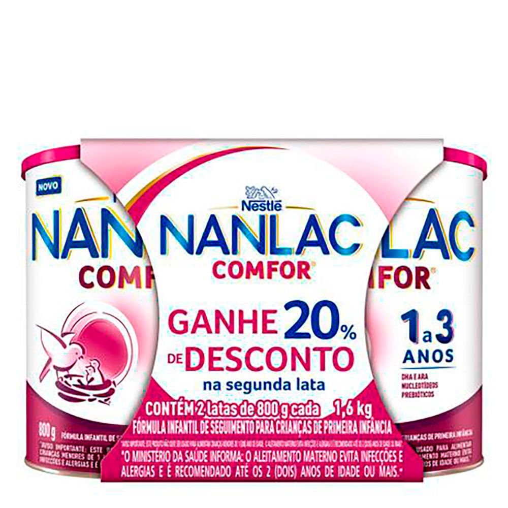 Kit Formula Infantil Nanlac Confort 1a3Anos 2x800g - NESTLE