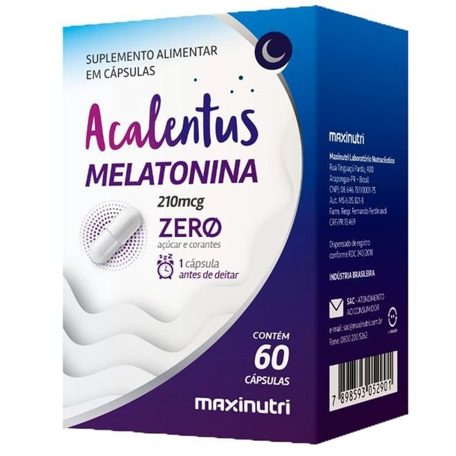 Acalentus Melatonina 210mcg 60 Comprimidos - MAXINUTRI