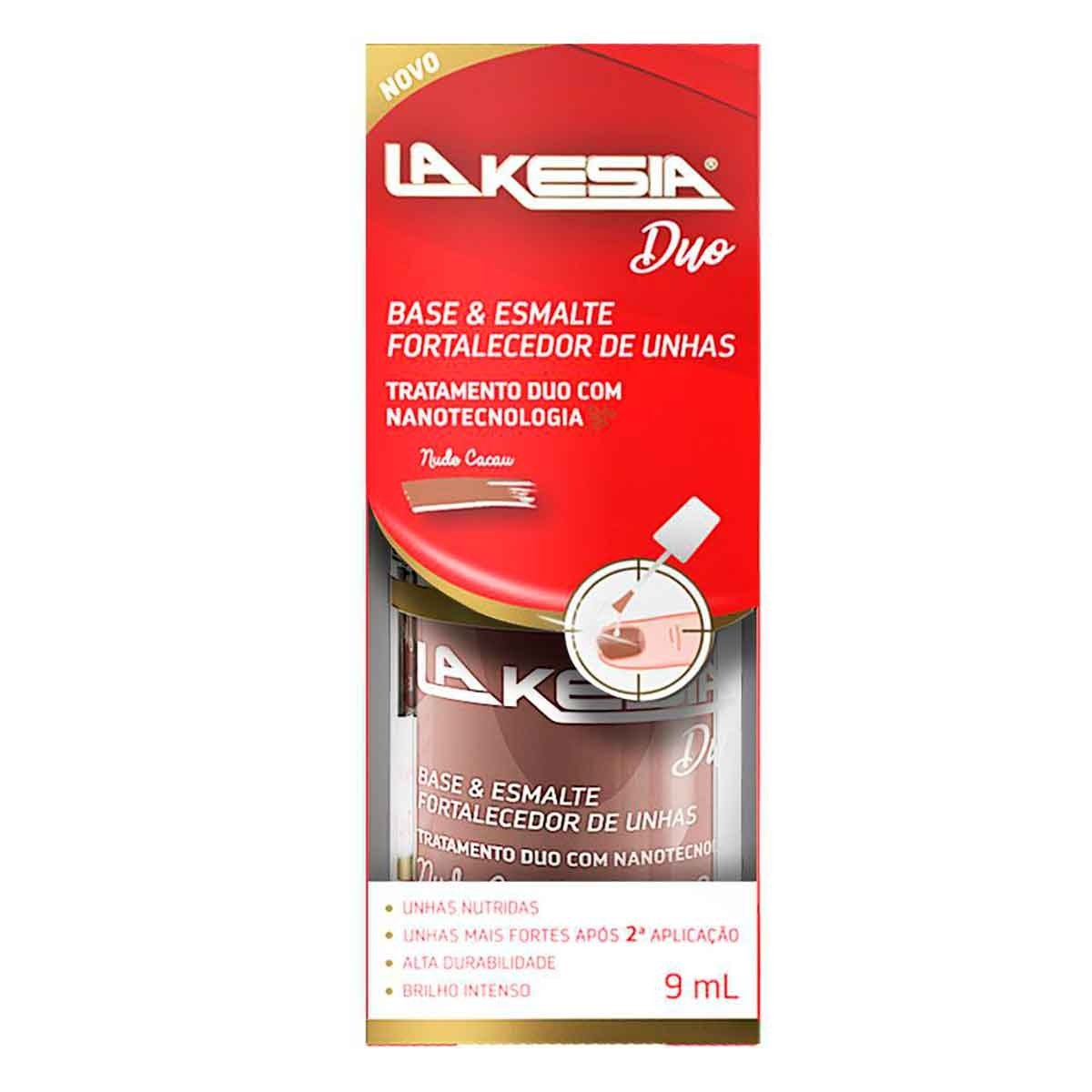 Esmalte Base Lakesia Duo Fortalecedor Nude Cacau 9ml
