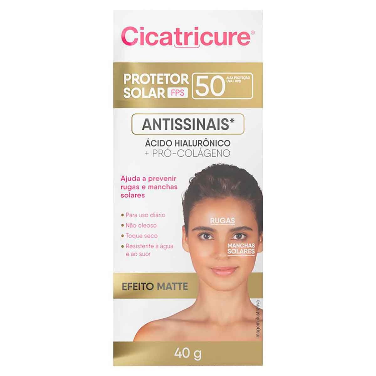Protetor Solar Cicatricure Antissinais Efeito Matte FPS50 40