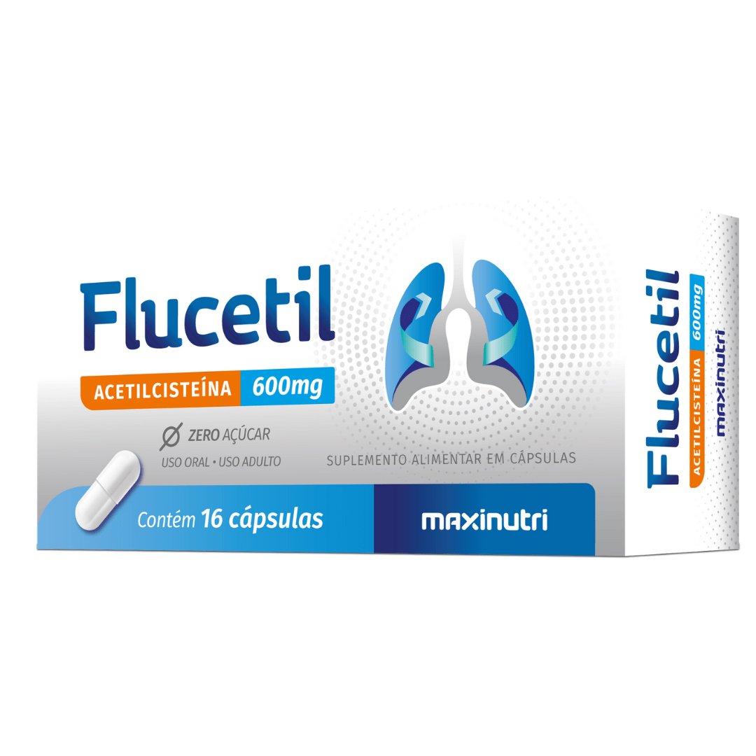 Flucetil 600Mg Acetilcisteina Maxinutri 16 Cápsulas