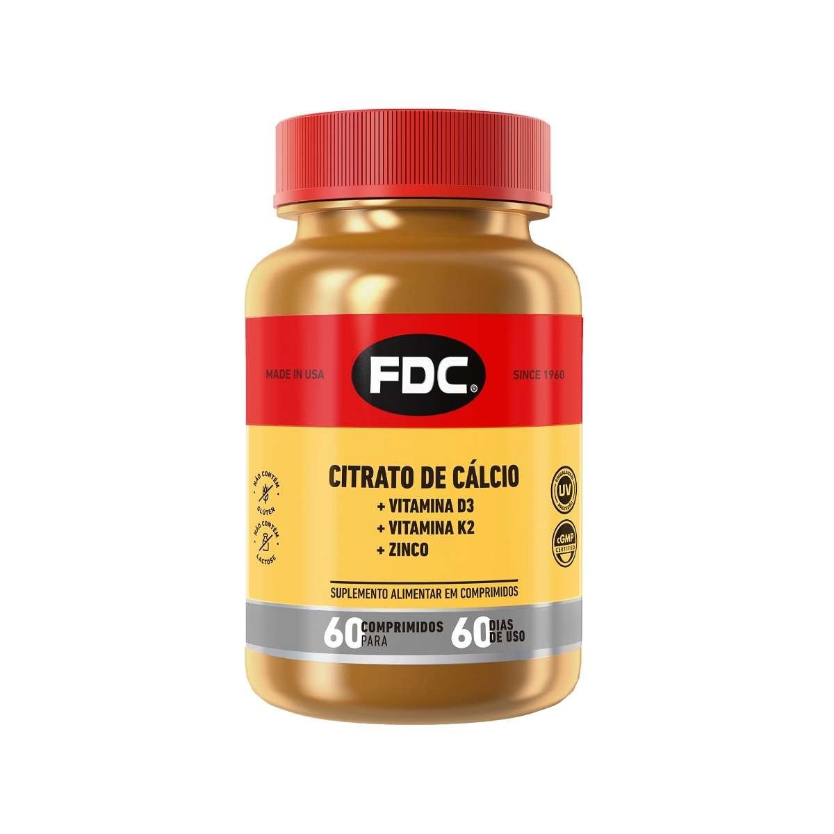 Citrato de Cálcio FDC Frasco 60 Comprimidos