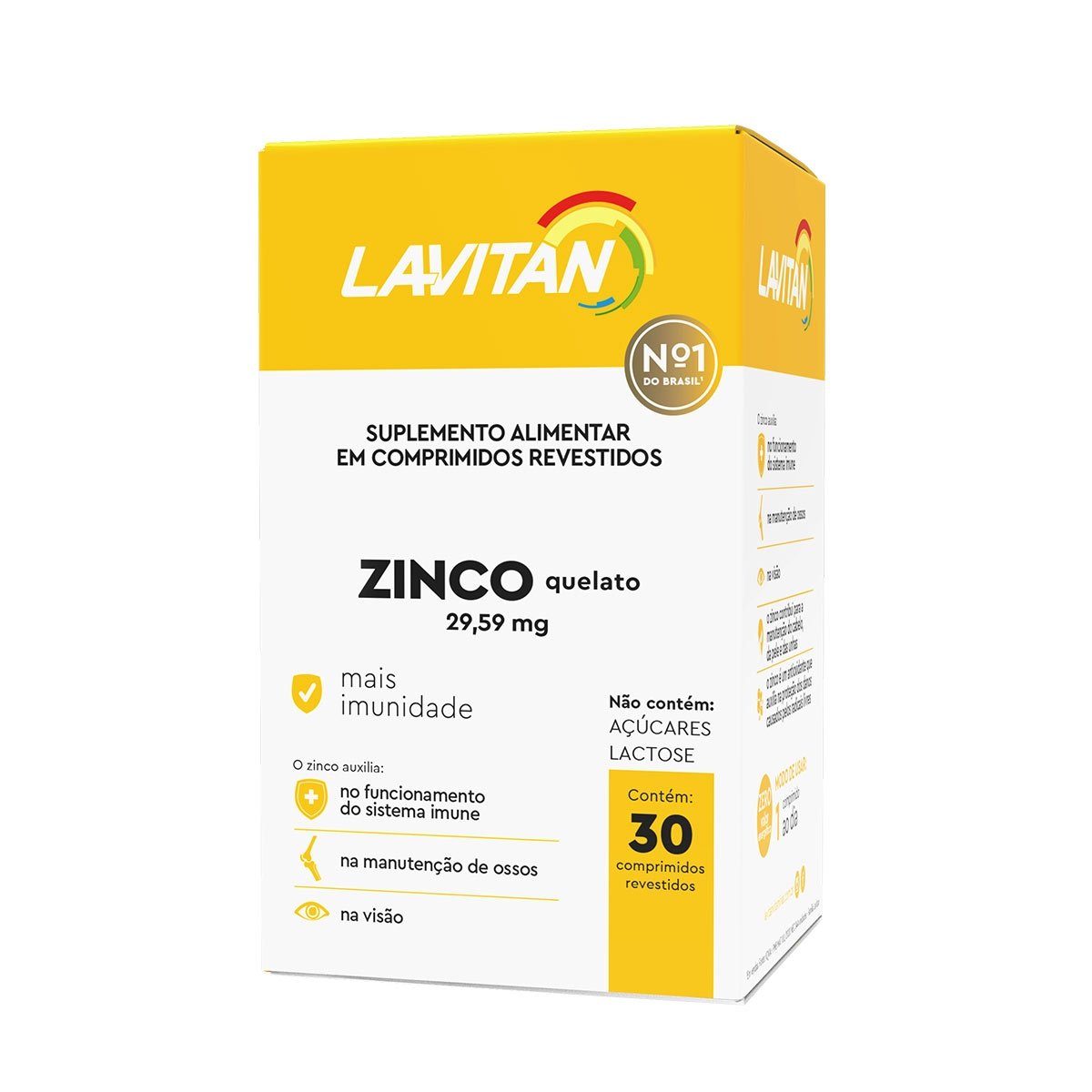 Zinco 29,59mg Lavitan 30 Comprimidos Revestidos