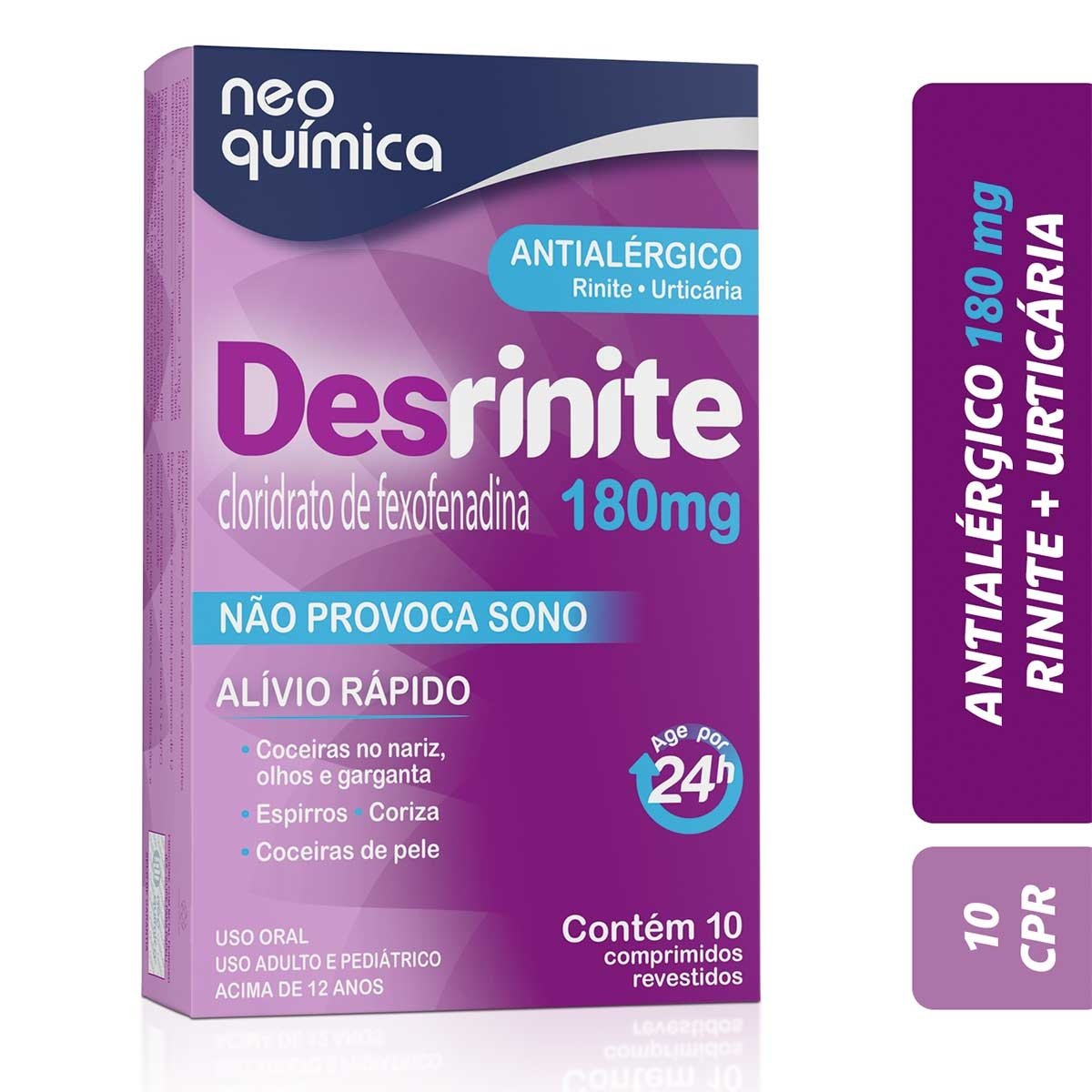 Desrinite 180Mg Neo Química 10 Comprimidos Revestidos