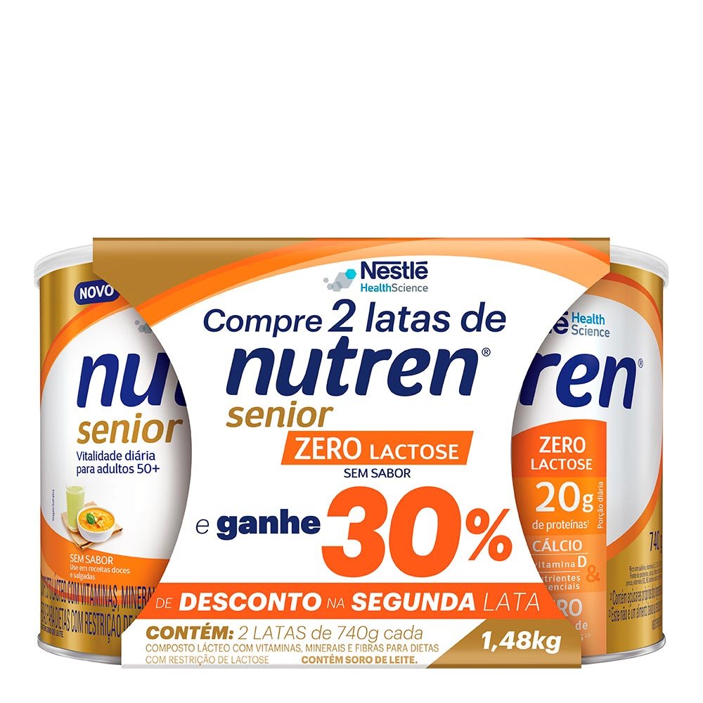 Nutren Senior Zero Lactose 740g Desc de 30% na Segund-NESTLE