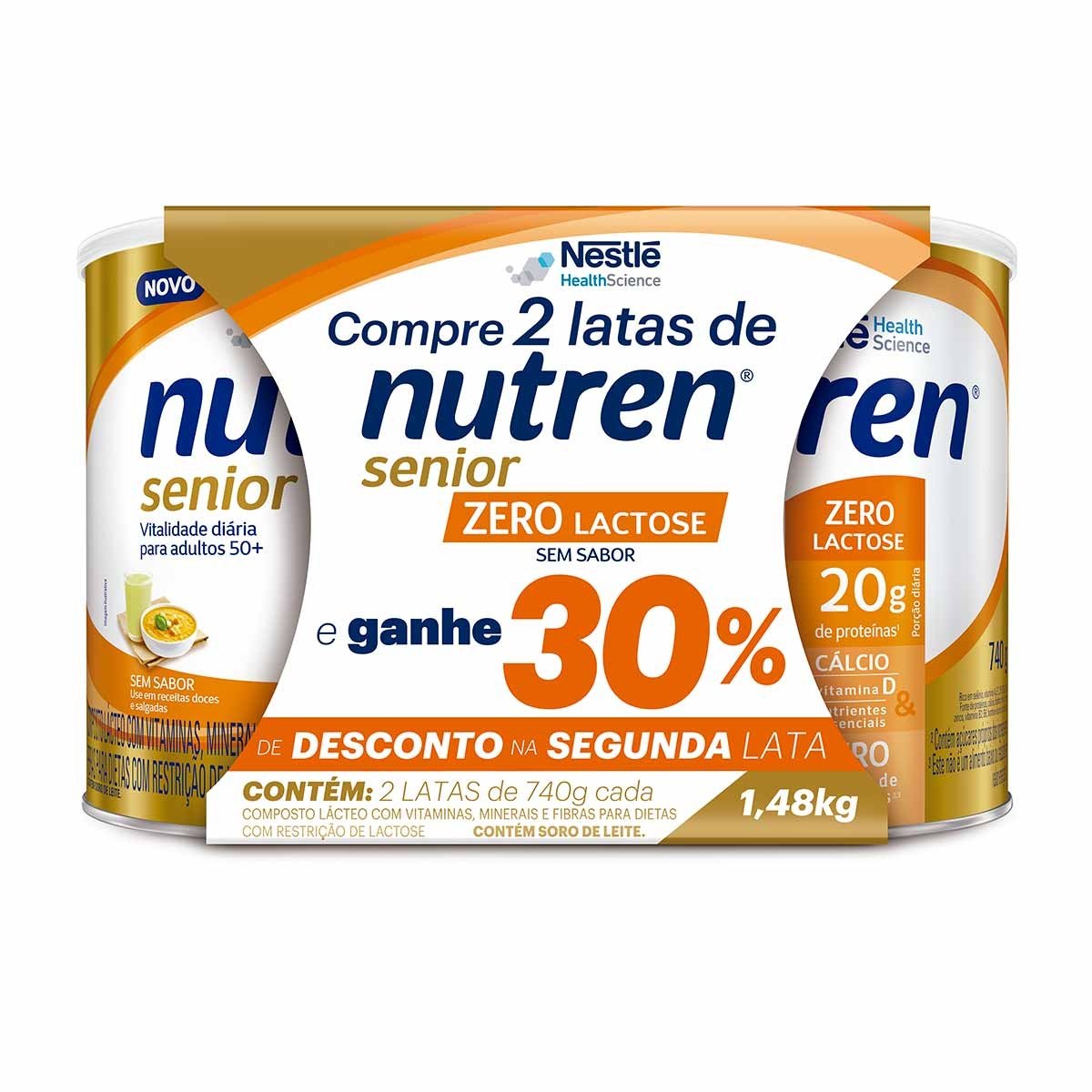 Nutren Senior Zero Lactose 740g Desc de 30% na Segund-NESTLE