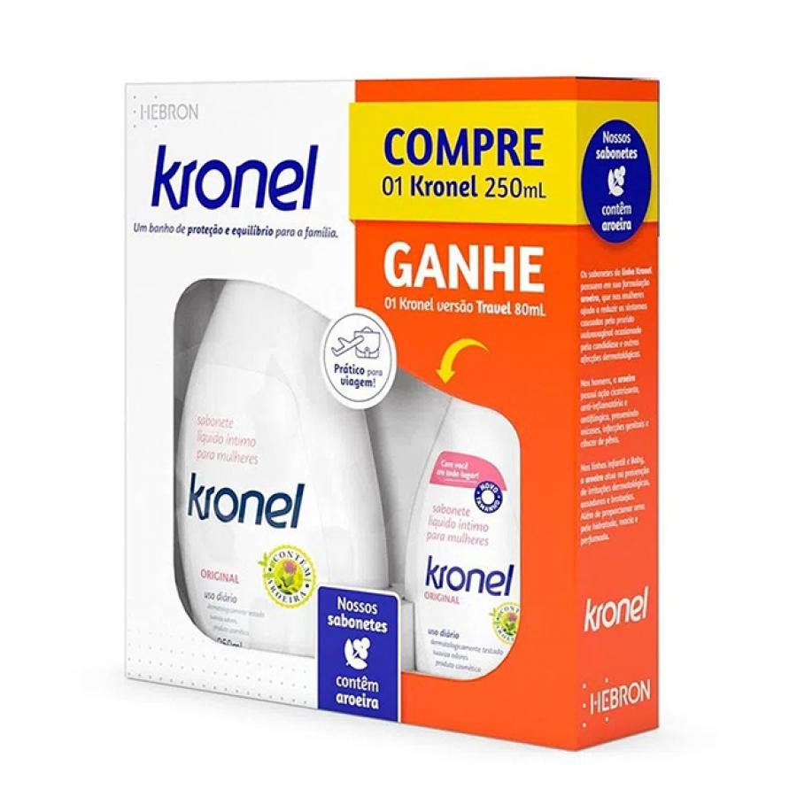 Kit Kronel Sabonete Líquido Íntimo 250ml+80ml Original