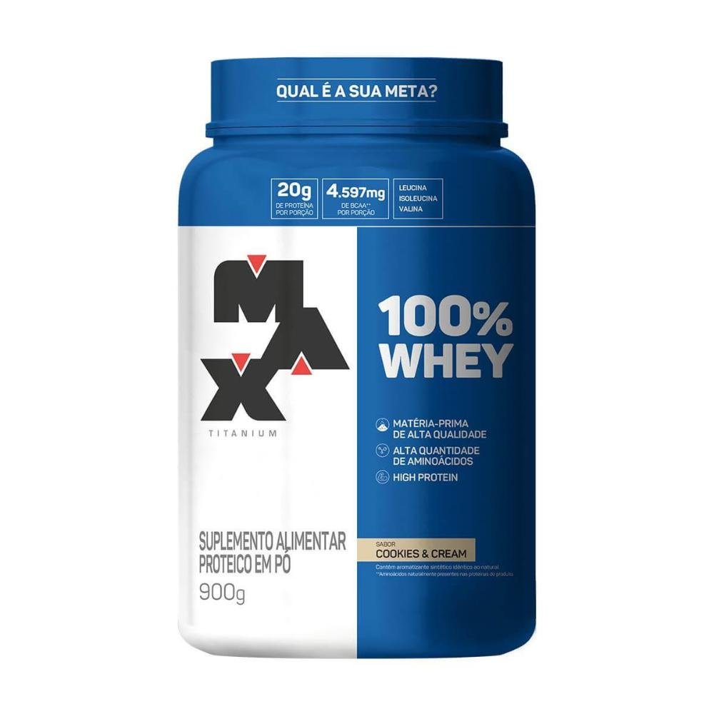 Whey Protein Max Titanium 100% Whey Cookies Cream 900G