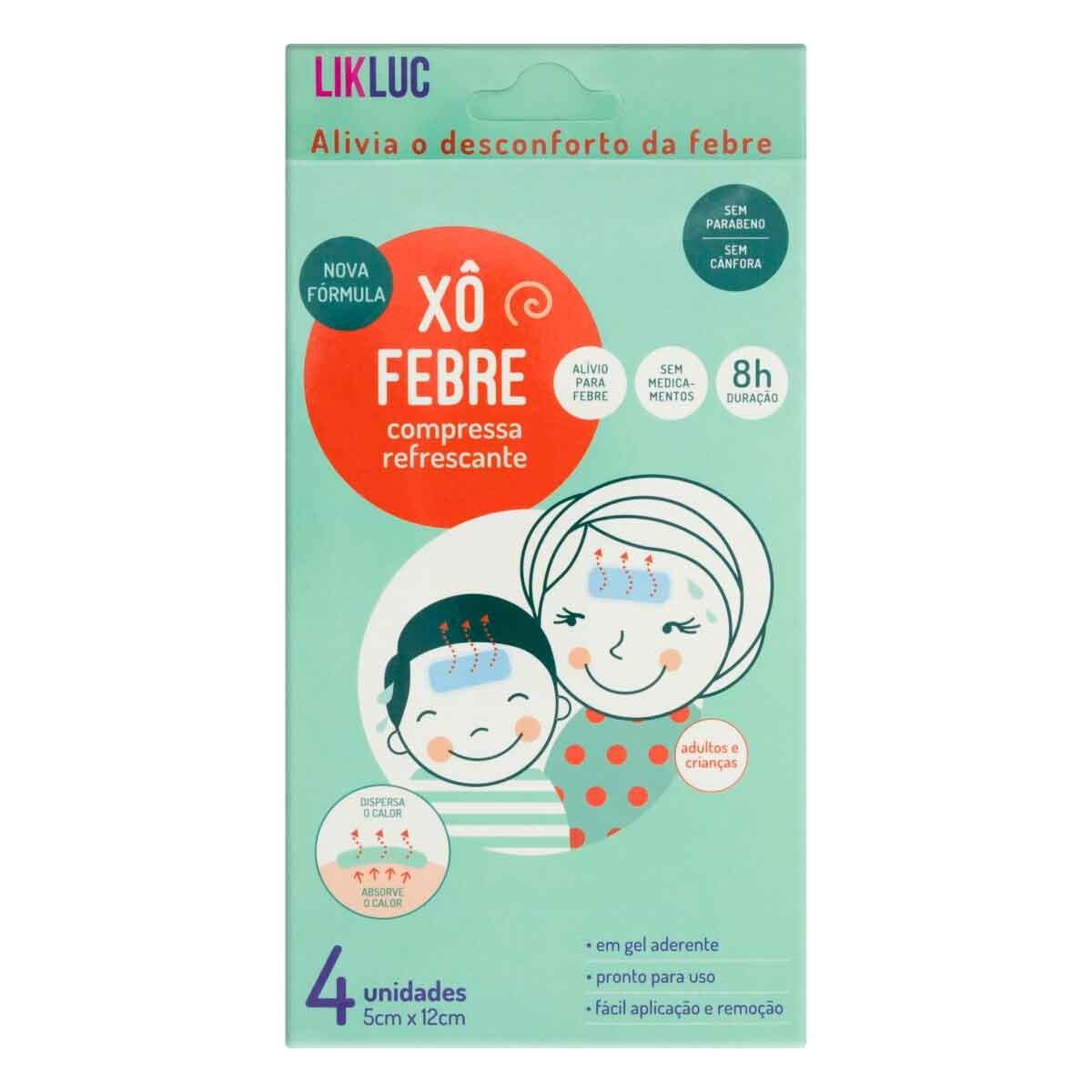 Compressa Refrescante Xô Febre Likluk 4 Unidades