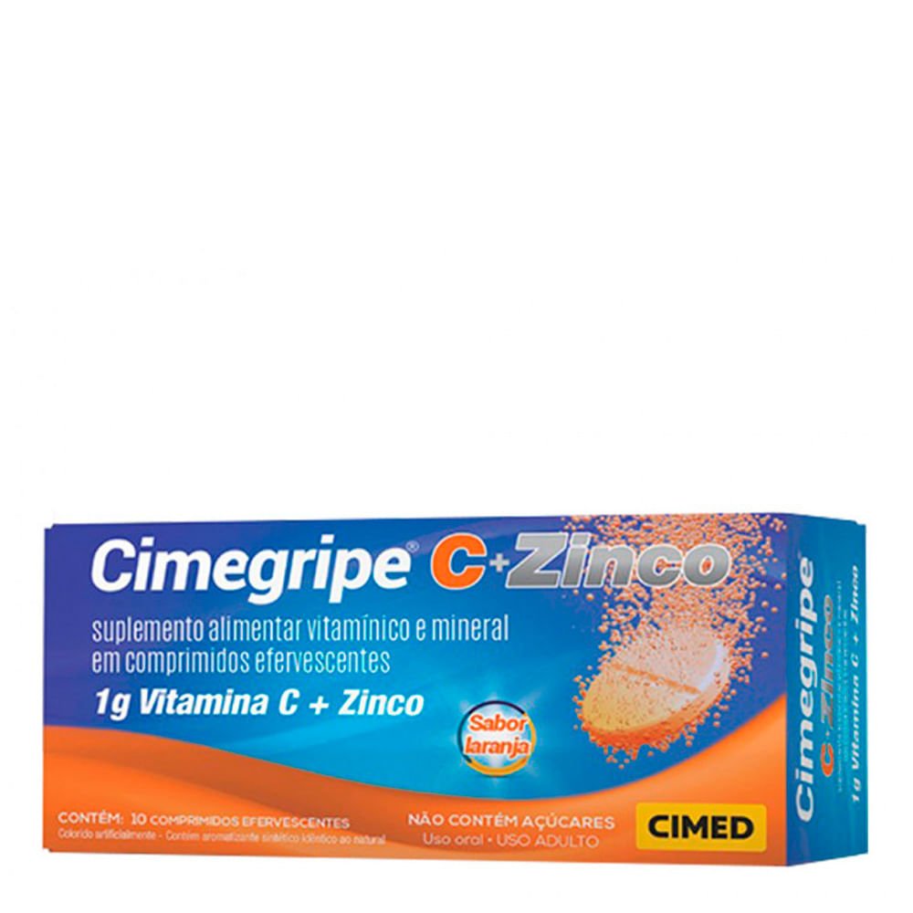 Cimegripe C + Zinco Cimed Caixa 10 Comprimidos Efervescentes