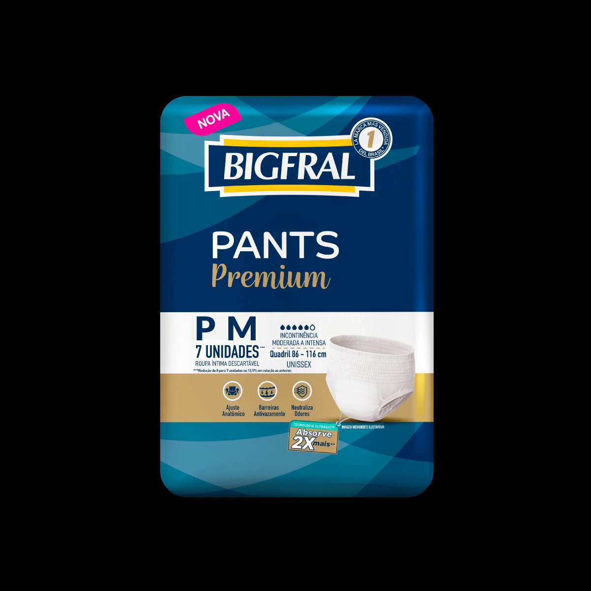 Fralda Geriatrica Bigfral Pants P/M 7Unidades