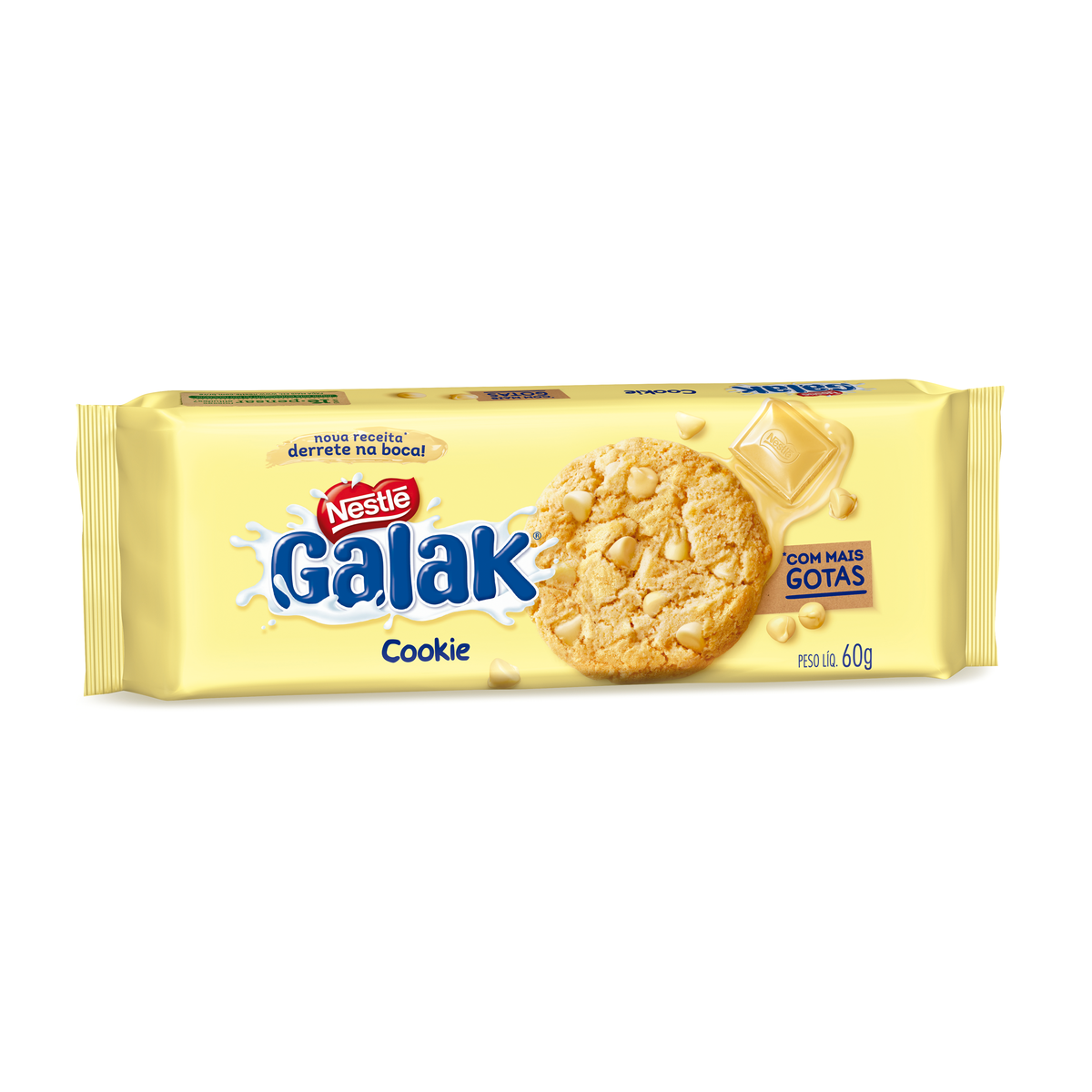 Cookie Com Gotas De Chocolate Branco Galak 60G
