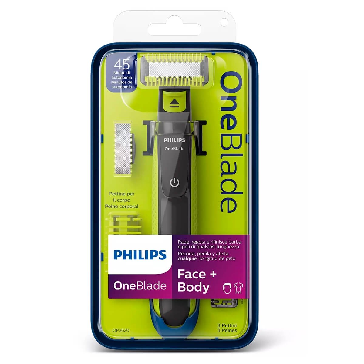 Aparador de Pelos Oneblade Face&Body QP2620/10 - PHILIPS
