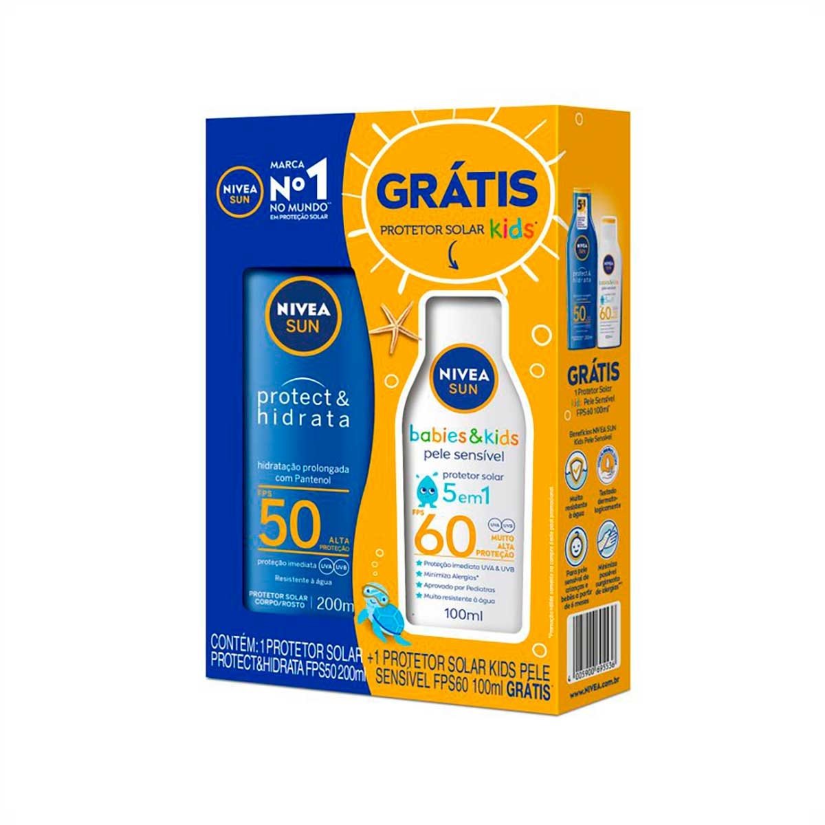 Kit Protetor Solar Sun Fps50 200ml e Prot Kids 60 - NIVEA