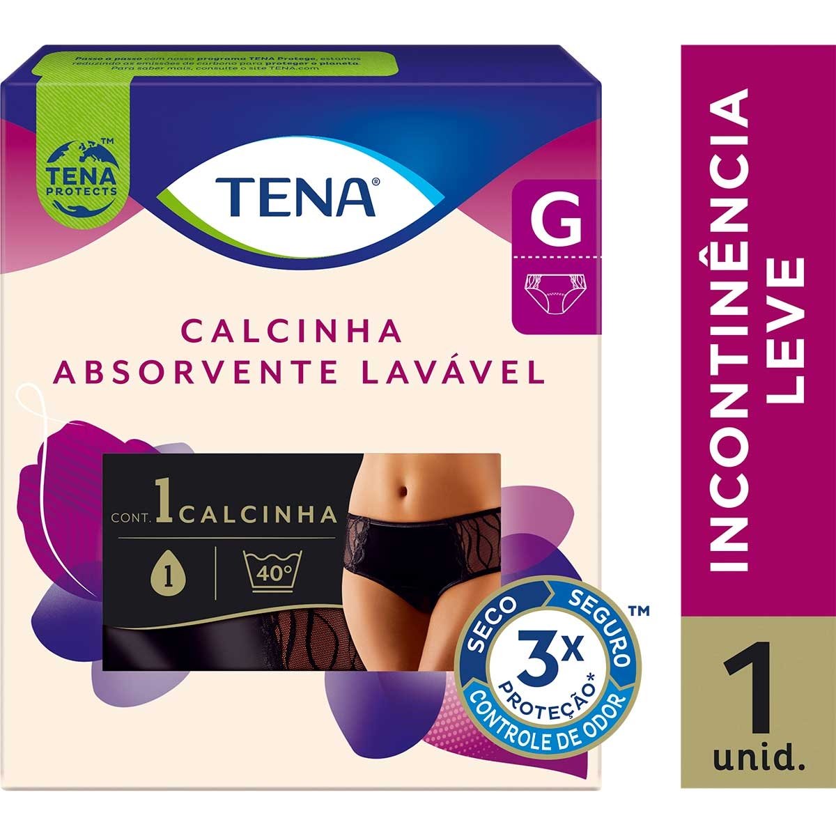 CALCINHA ABS LAVAVEL TENA TAM G 1UN