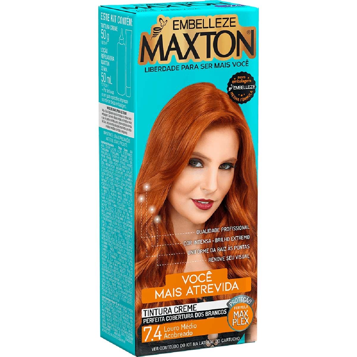 Tintura Maxton n 7.4 louro medio acobreado