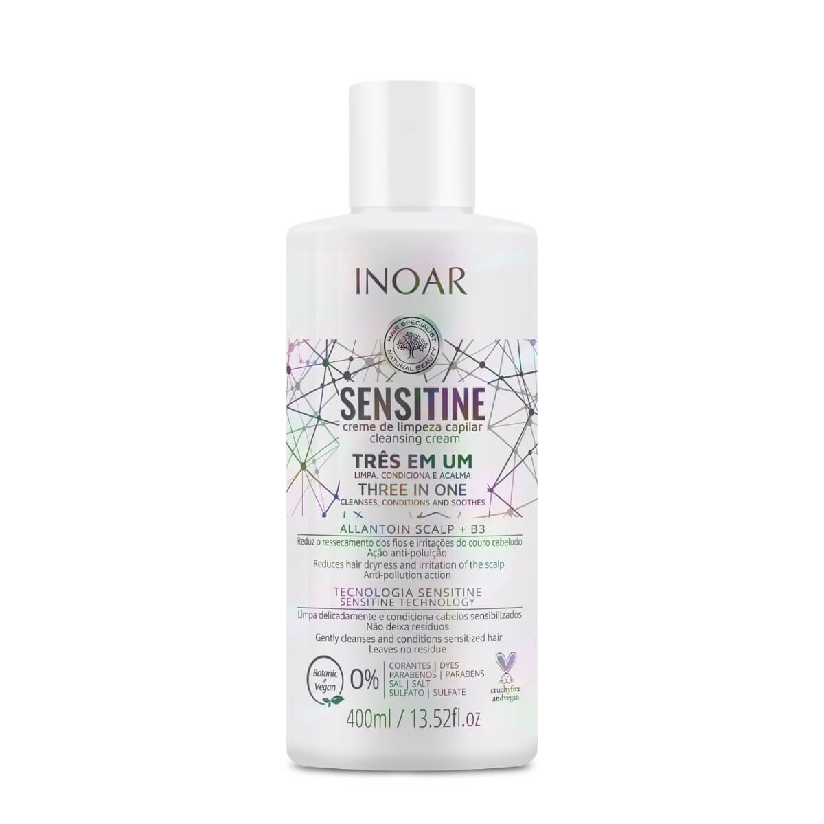 Creme De Limpeza Inoar Sensitine 3Em1 400ml