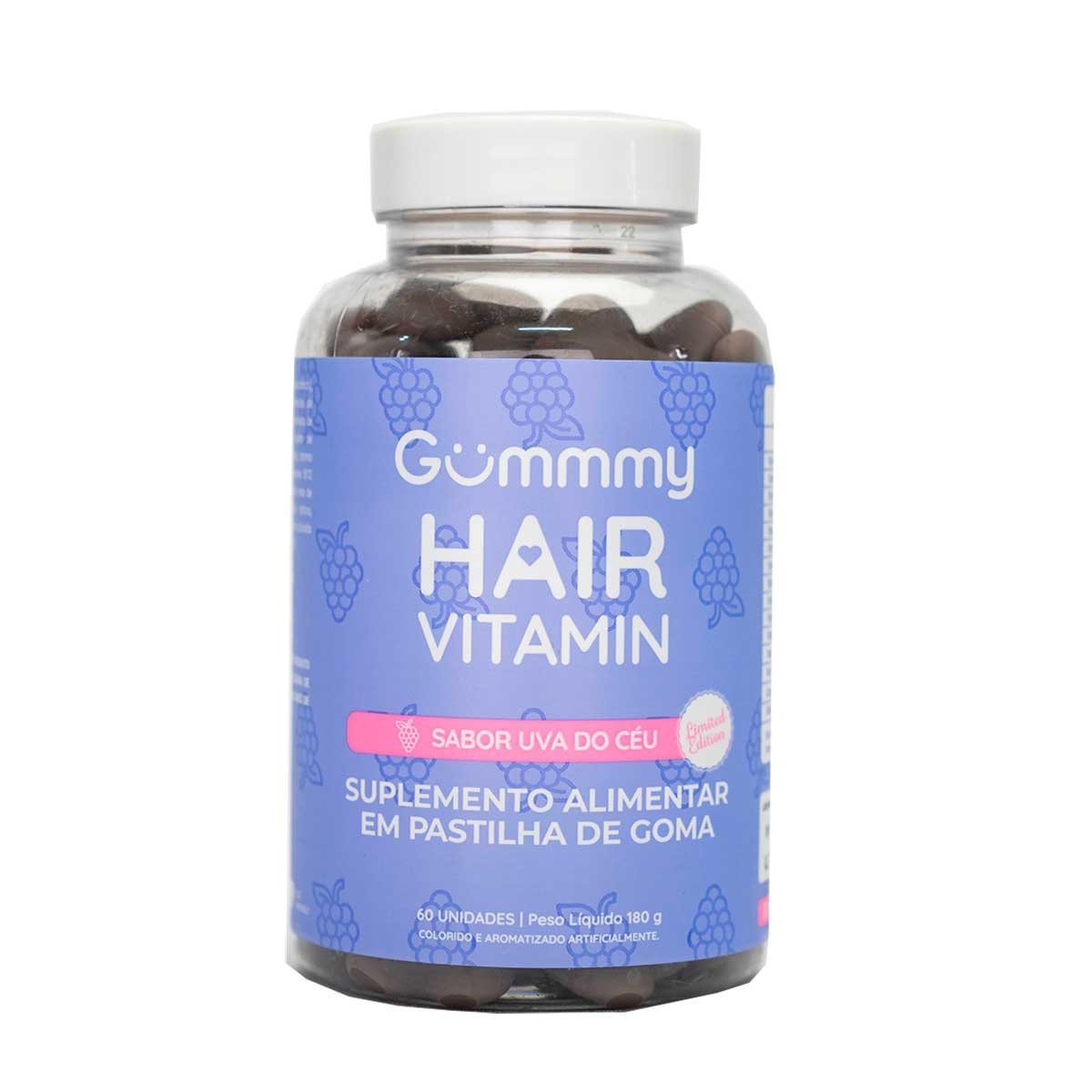 Suplemento Alimentar Gummy Hair Vitamin Uva do Céu com 60 Go