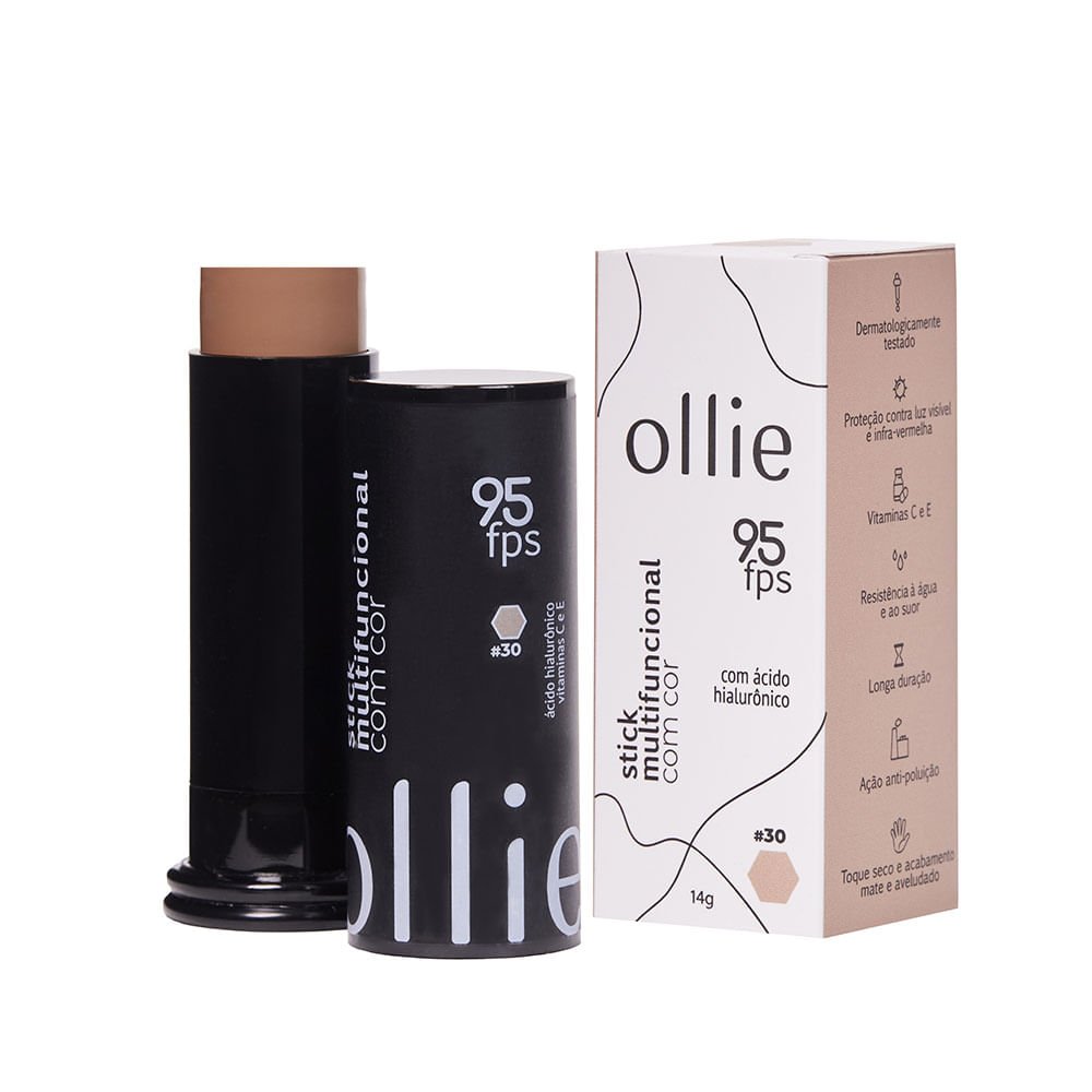 Protetor Solar Ollie Stick Multi Fps95 30 Bege 14G