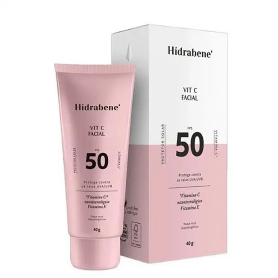 Protetor Solar Facial Hidrabene Vit C Fps 50 C/40G