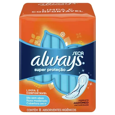 Absorvente sem Abas Seca Always Pequeno Pacote 8 Unidades