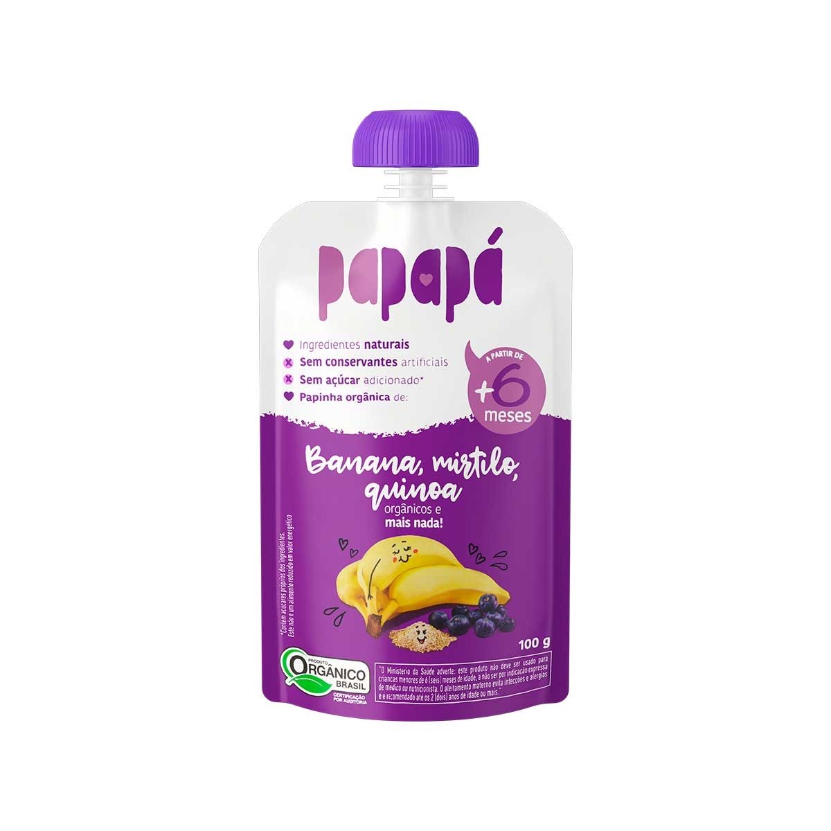 PAPINHA ORG PAPAPA BAN MIRT QUINOA 100G