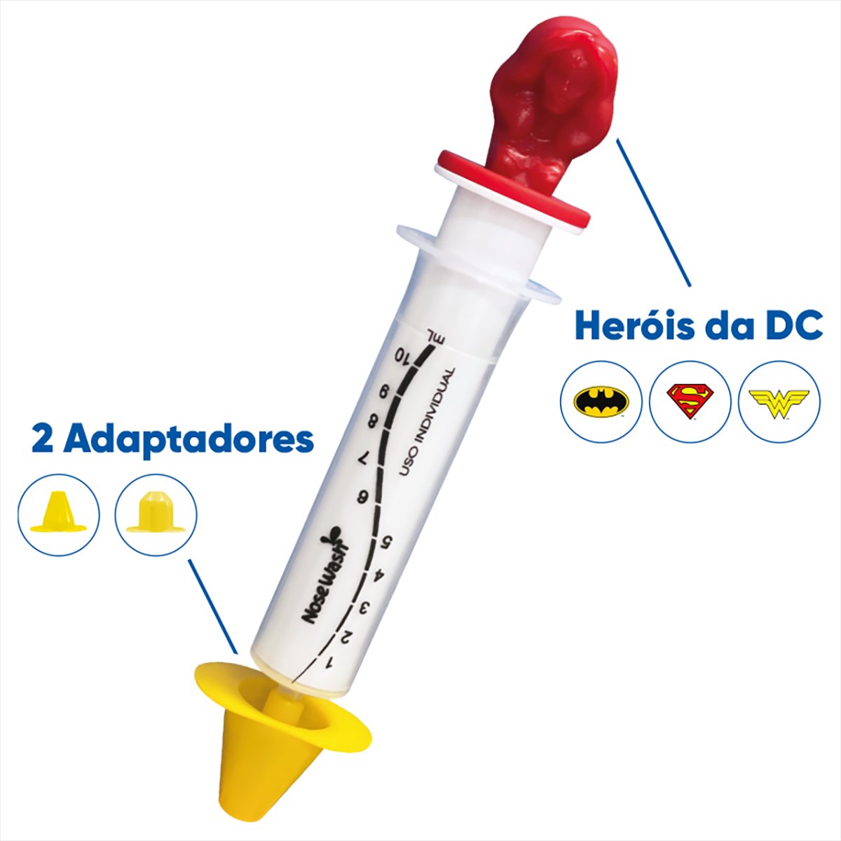 Kit Lavagem Nasal Infantil Nosewash+Copo Mulher Maravilha
