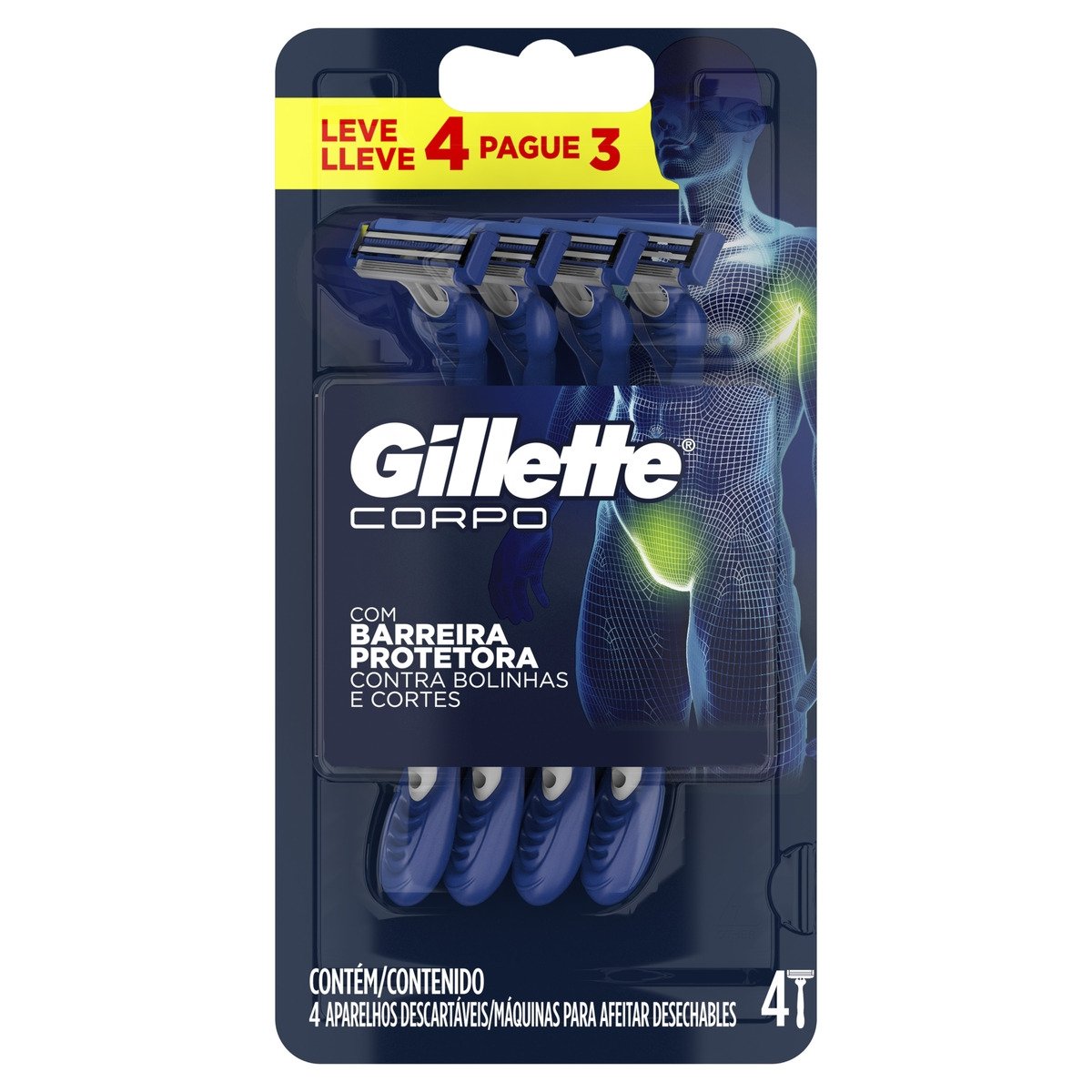 Aparelho Gillette Descartável Corpo Leve 4 Pague 3