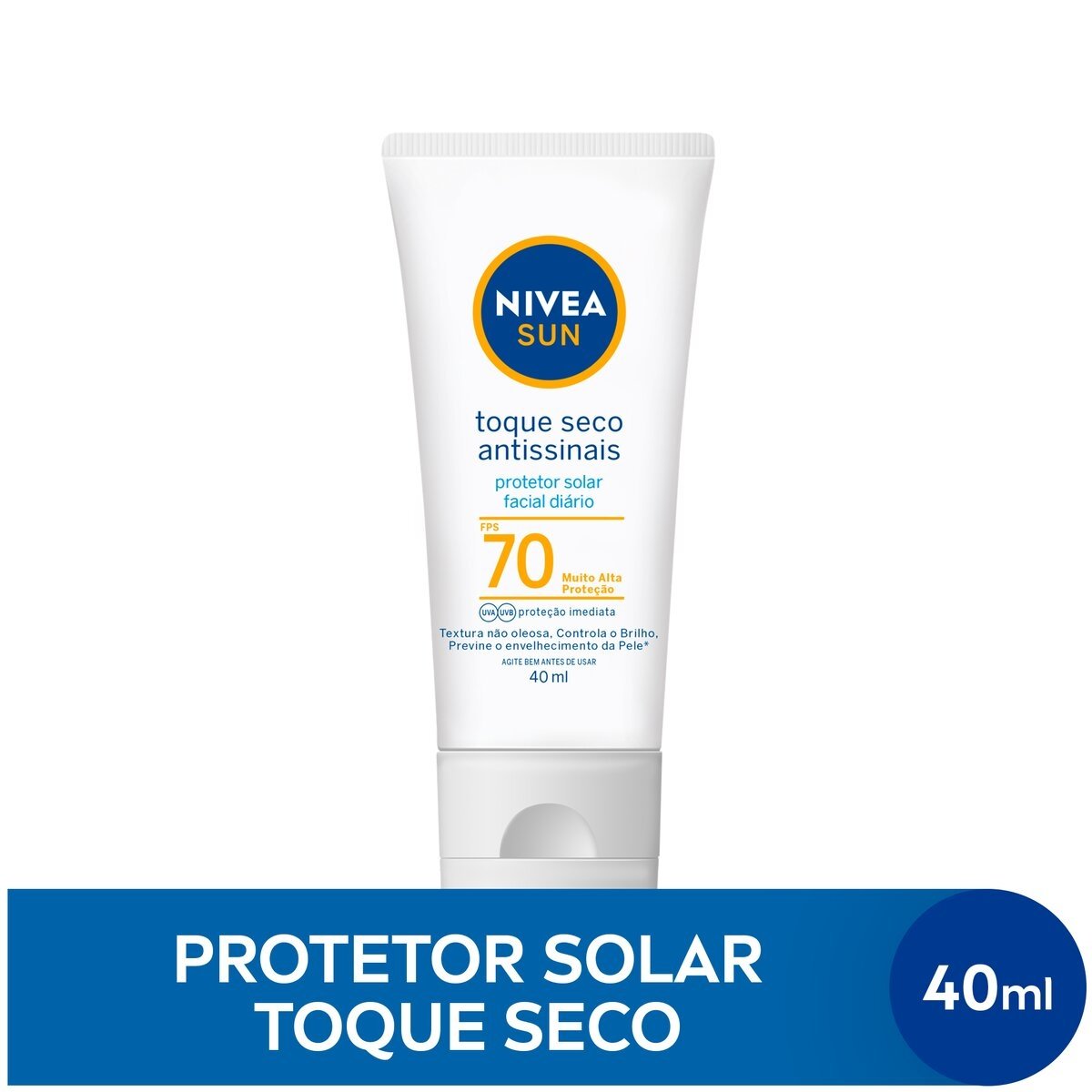 Prot Solar Facial Sun Toque Seco Antis fps 70 40ml - NIVEA