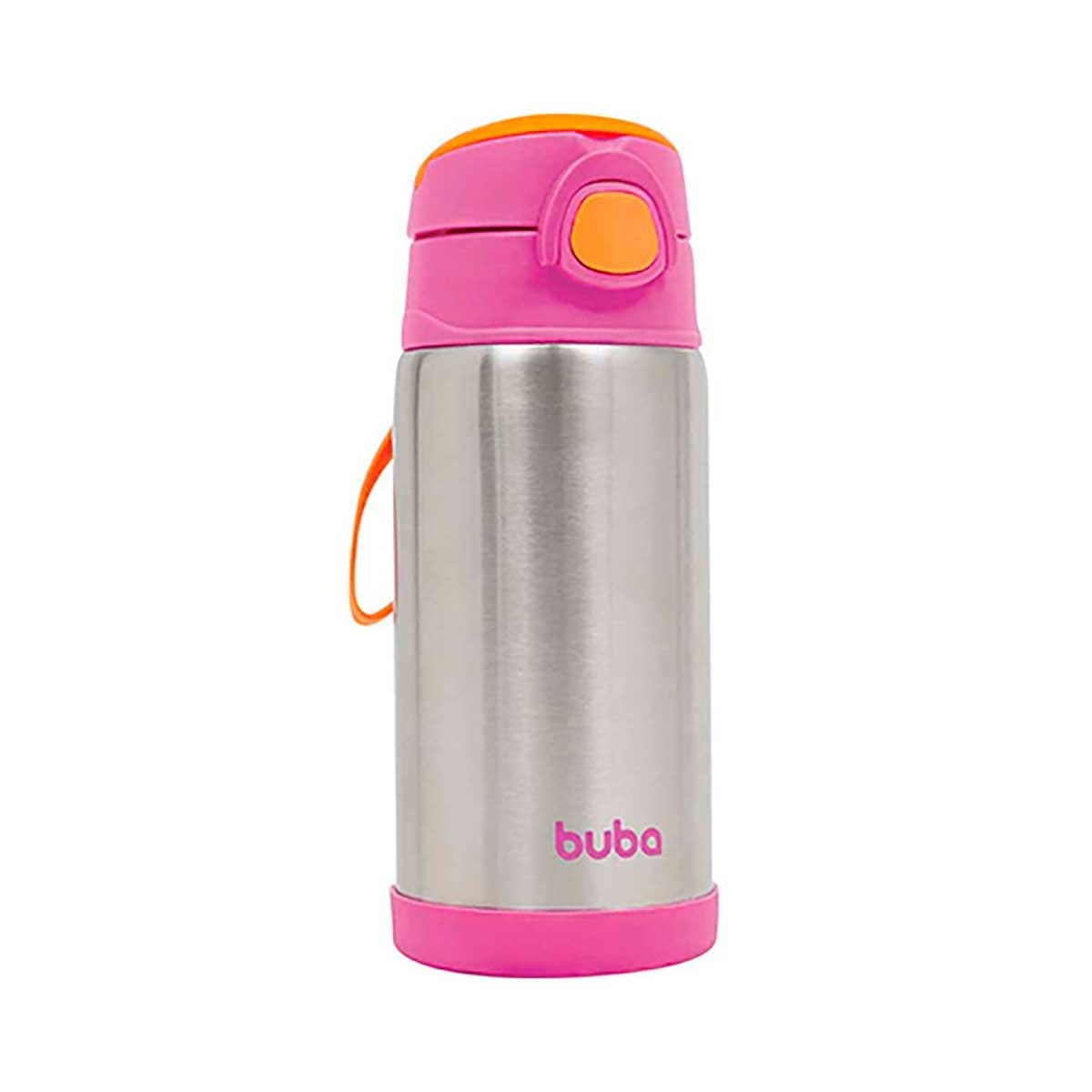 Copo Termico Buba Pared Dup C/Canudo Rosa