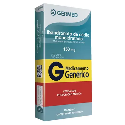 Ibandronato de Sódio 150mg, caixa com 1 comprimido