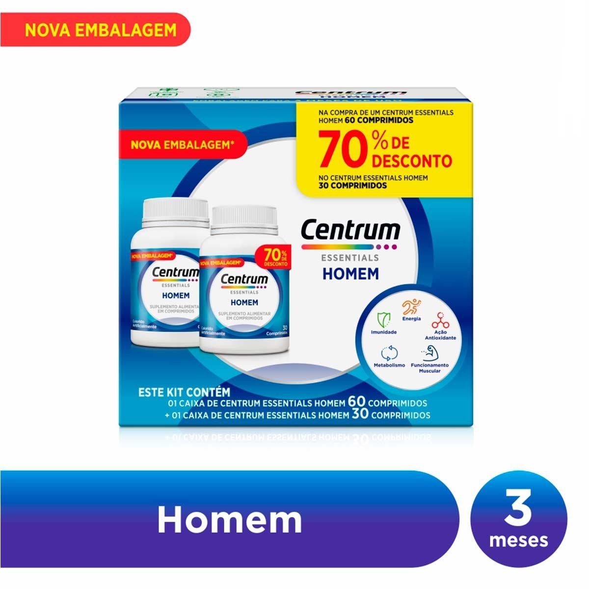 KIT CENTRUM HOM 60+30CP(GSK)