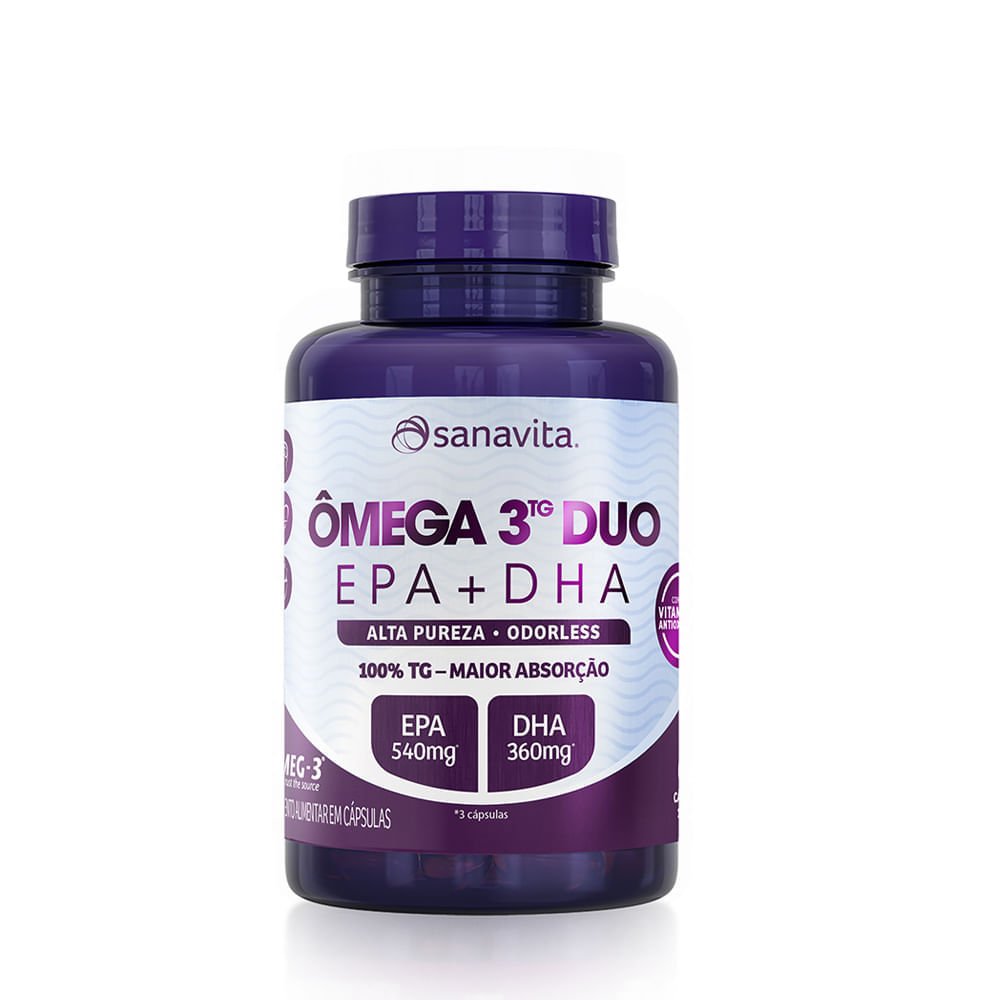 Ômega 3 Sanavita TG Duo Frasco 60 Cápsulas