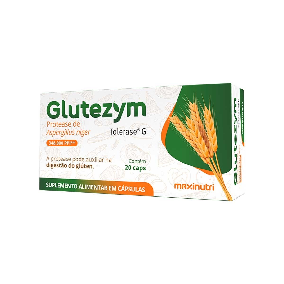 Glutezym 348.000 (Protease) 20 Caps - MAXINUTRI