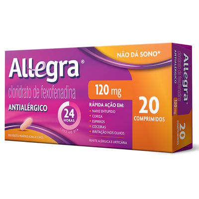 Antialérgico Allegra 120Mg Sanofi Com 20 Comprimidos
