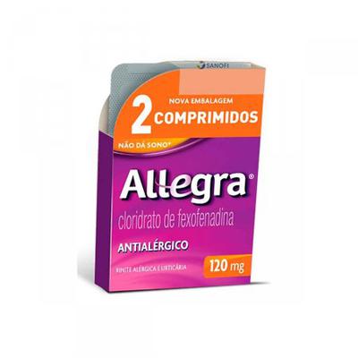 Antialérgico Allegra 120Mg Sanofi Com 2 Comprimidos