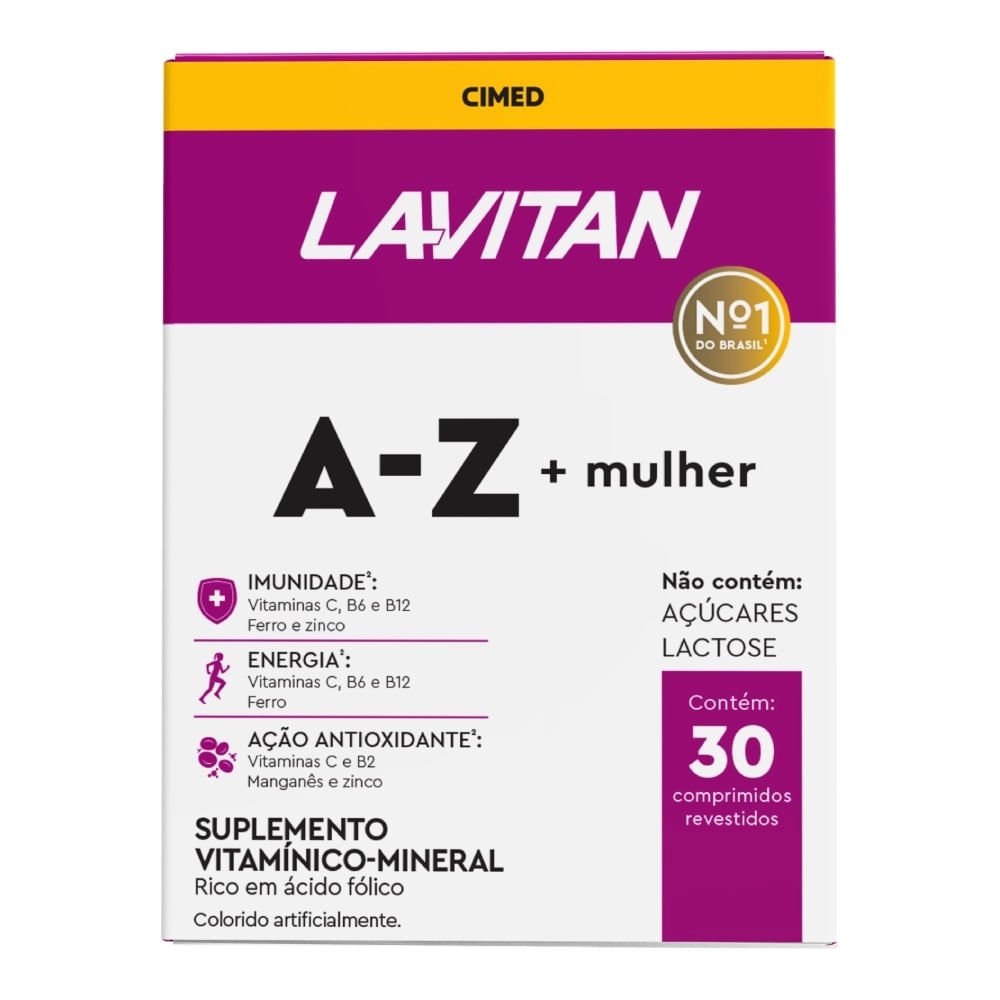 Multivitaminico Lavitan Az Para Mulher Cimed 30 Comprimidos