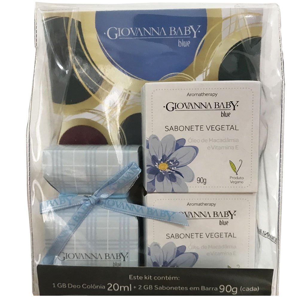 Kit Giovanna Baby Blue Colônia 20 ml+2 Sabonetes 90G