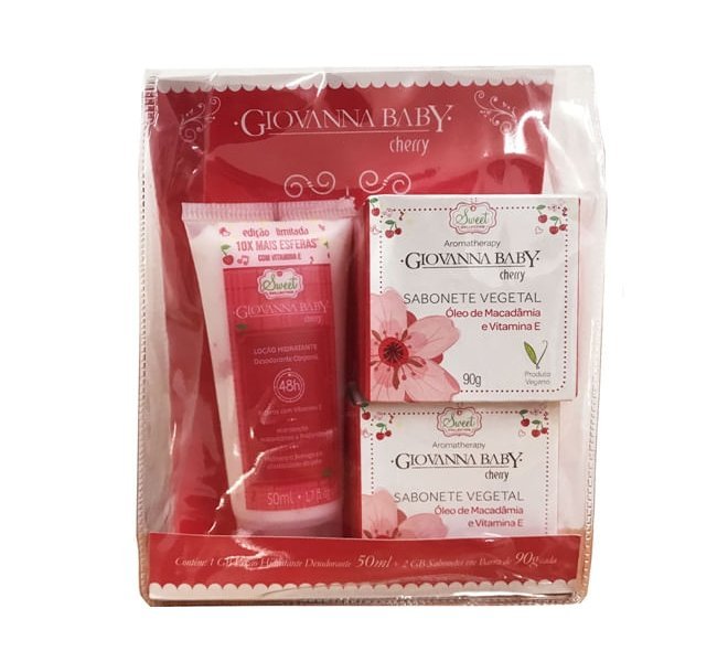 Kit Giovanna Baby Cherry Locao Hidratante + 2 Sabonetes 90G